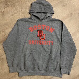 IvySport Boston University Terriers Hoodie Gray Sweatshirt Men's Medium M BU